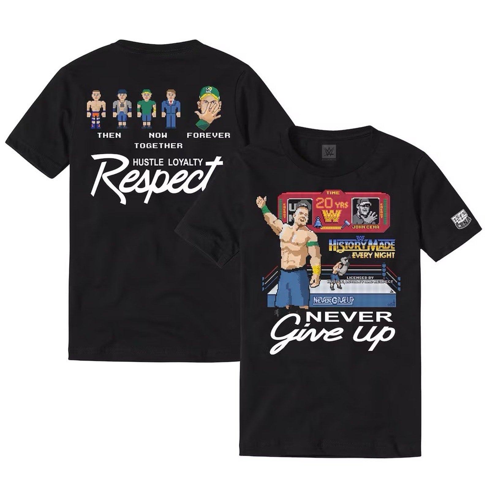 WWE John Cena 20 Years Never Give Up Black T-Shirt 2XL