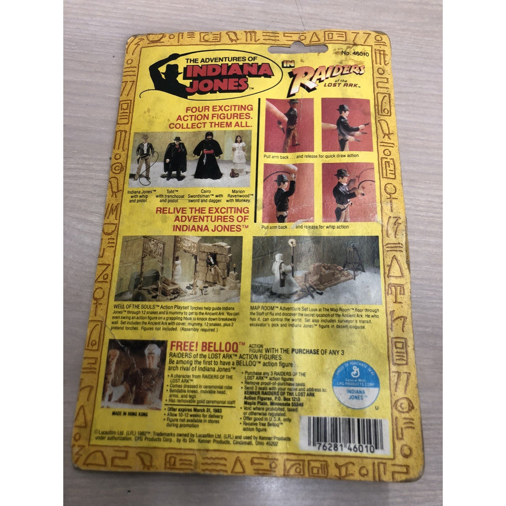 1982 Kenner Indiana Jones ROTLA Indiana Jones Action Figure 4 Back Card See Pics