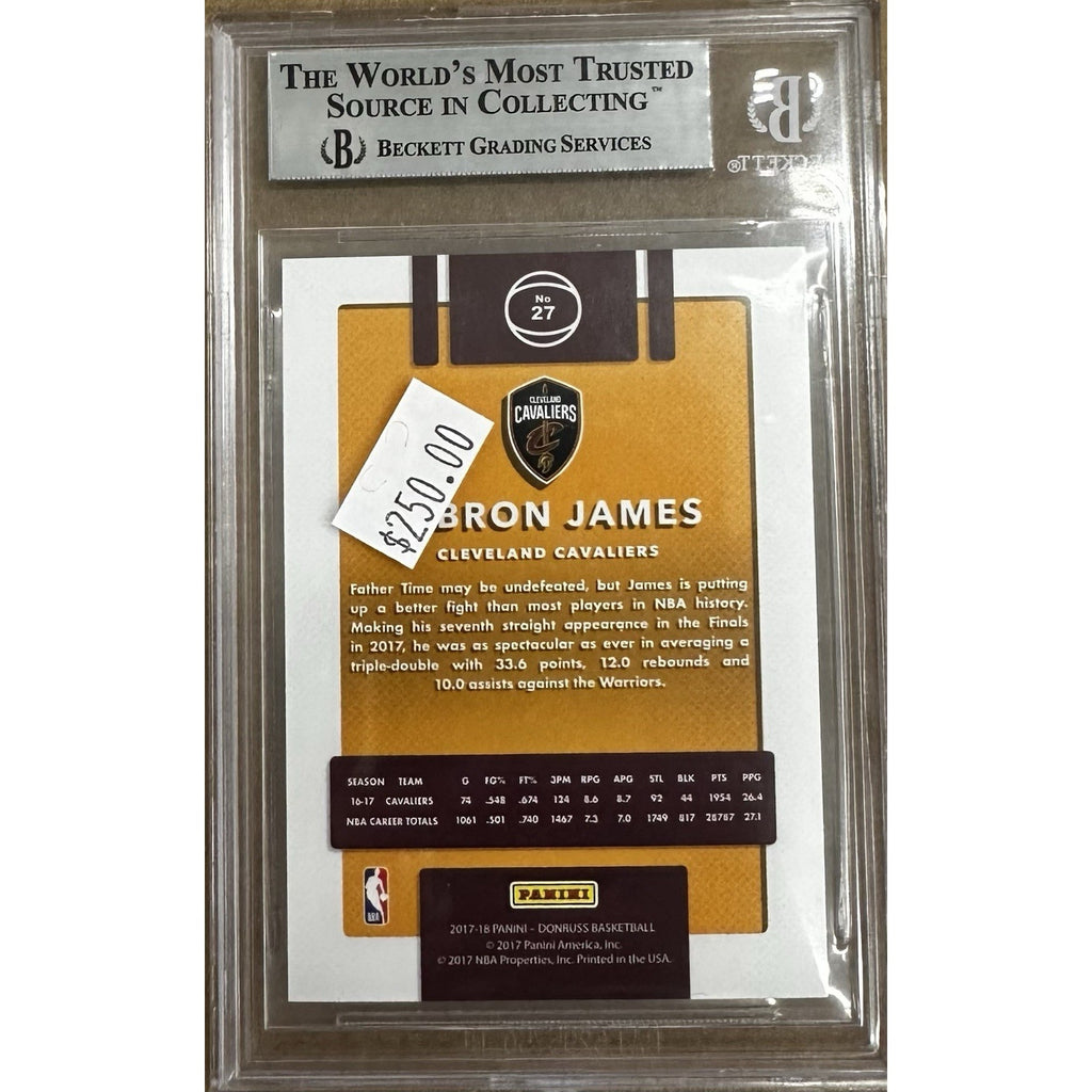 2017-18 Panini Donruss Holo Laser Yellow #27 Lebron James BGS 9