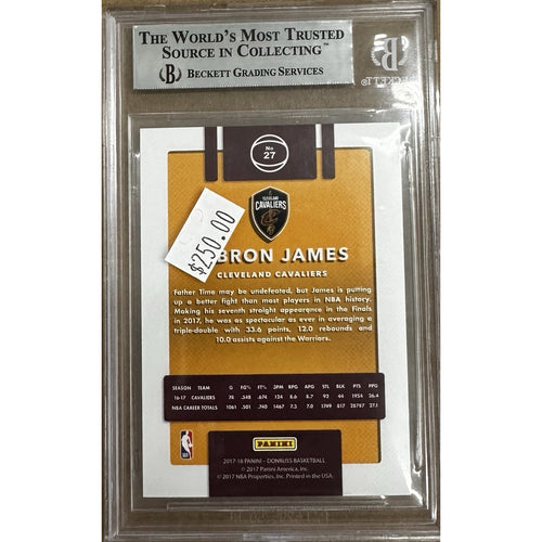 2017-18 Panini Donruss Holo Laser Yellow #27 Lebron James BGS 9