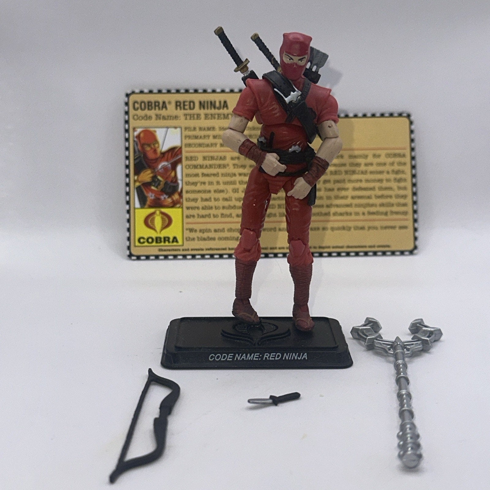 GI Joe 25th Anniversary COBRA RED NINJA v2 The Enemy 3.75" Figure 2007 Complete