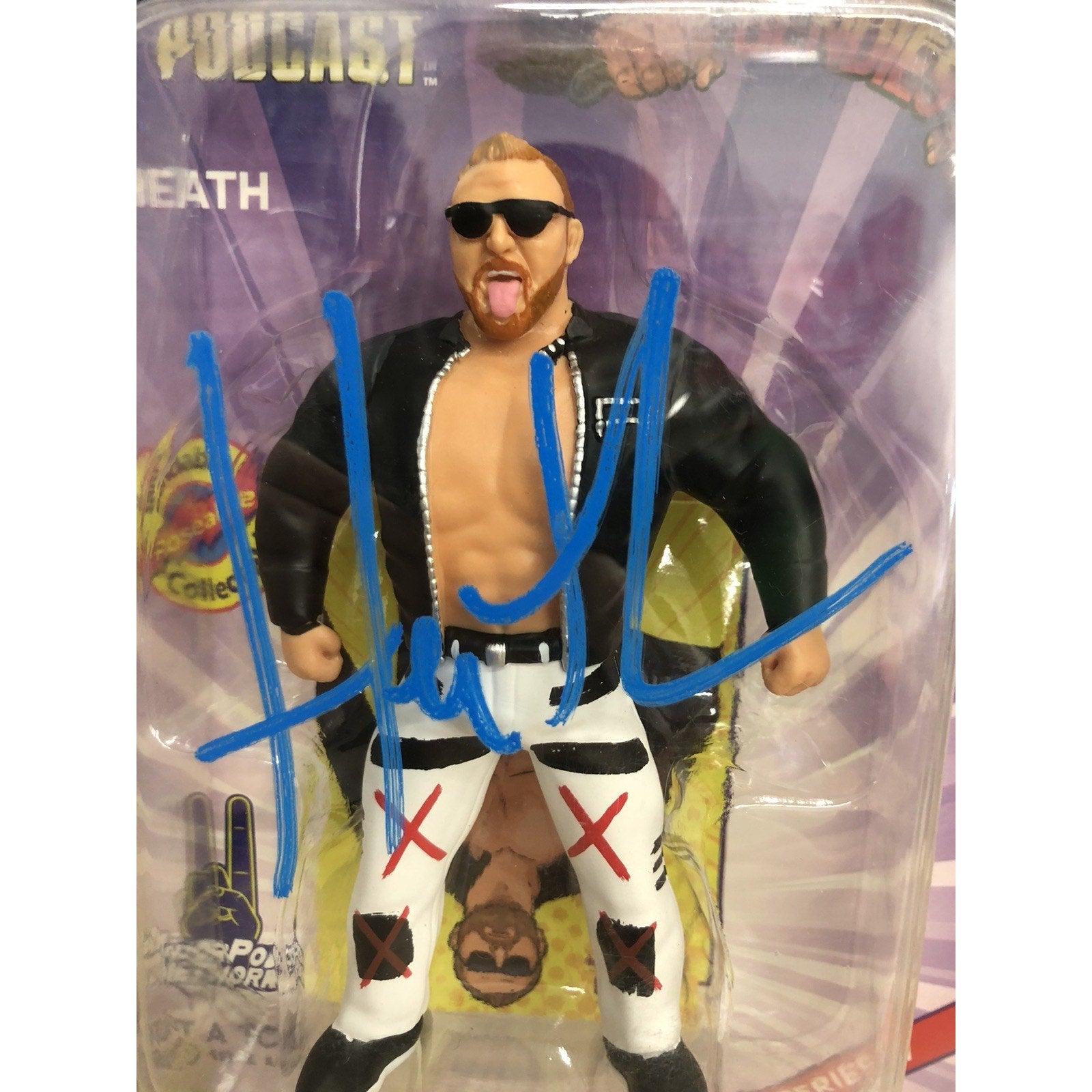 Signed Heath Major Wrestling Figure Podcast Bendies Autographed WWE Series 5