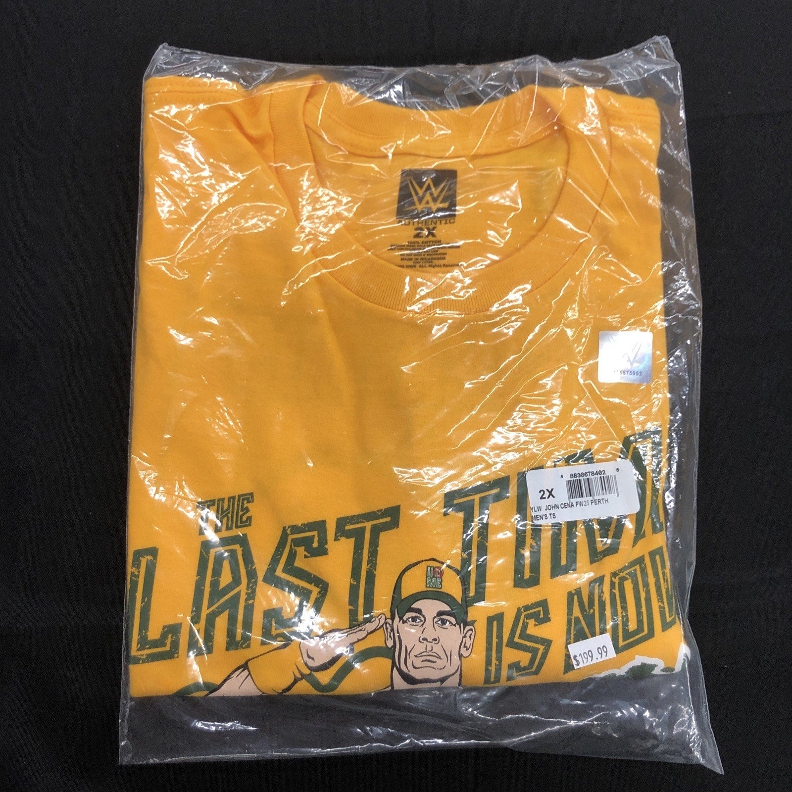 WWE John Cena Farewell Tour 2025 Perth Yellow T-Shirt 2XL