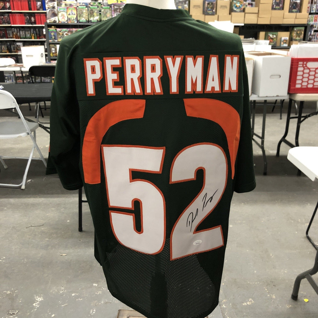 Denzel Perryman Signed Custom Green #52 Jersey JSA COA Miami Hurricanes