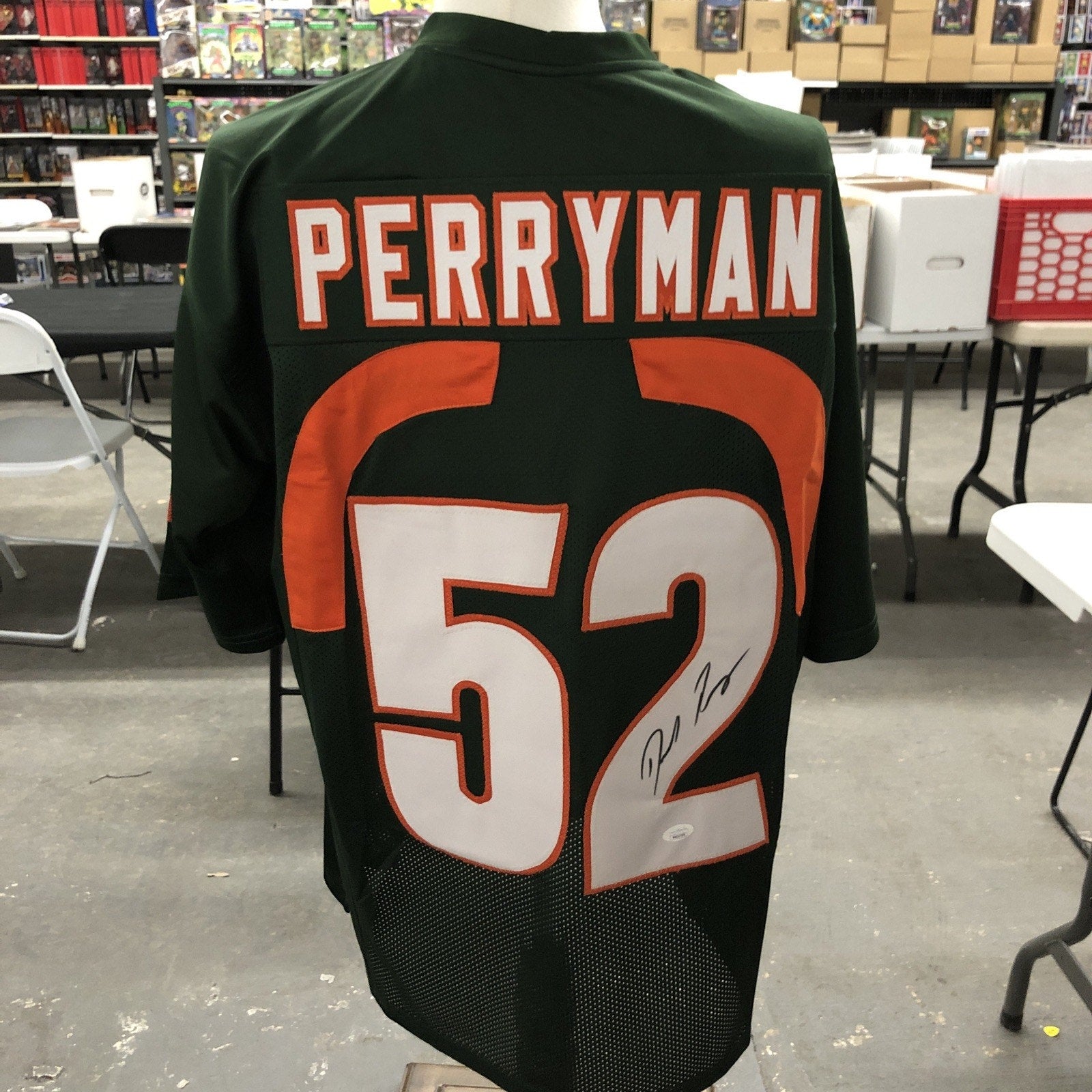 Denzel Perryman Signed Custom Green #52 Jersey JSA COA Miami Hurricanes