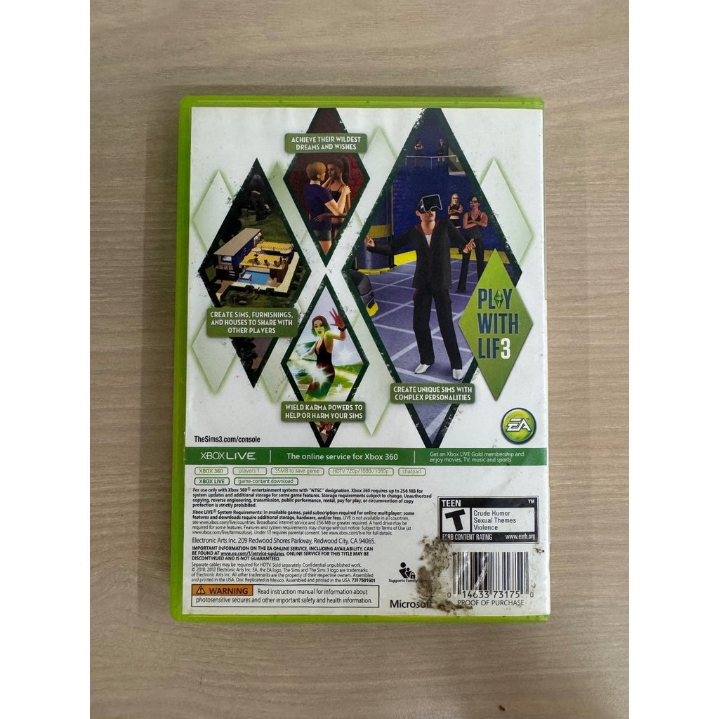 The Sims 3 Platinum Hits Xbox 360 Video Game Life Sim Best Seller NTSC
