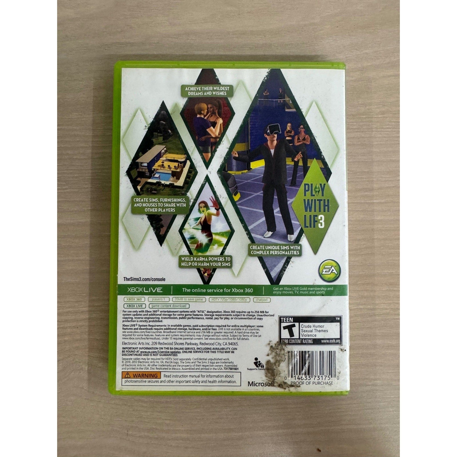 The Sims 3 Platinum Hits Xbox 360 Video Game Life Sim Best Seller NTSC