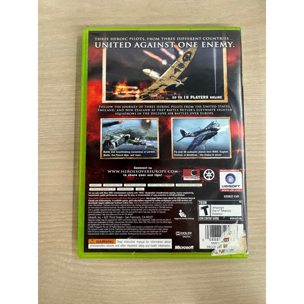 Heroes Over Europe Xbox 360 Video Game Multiplayer Flight Combat