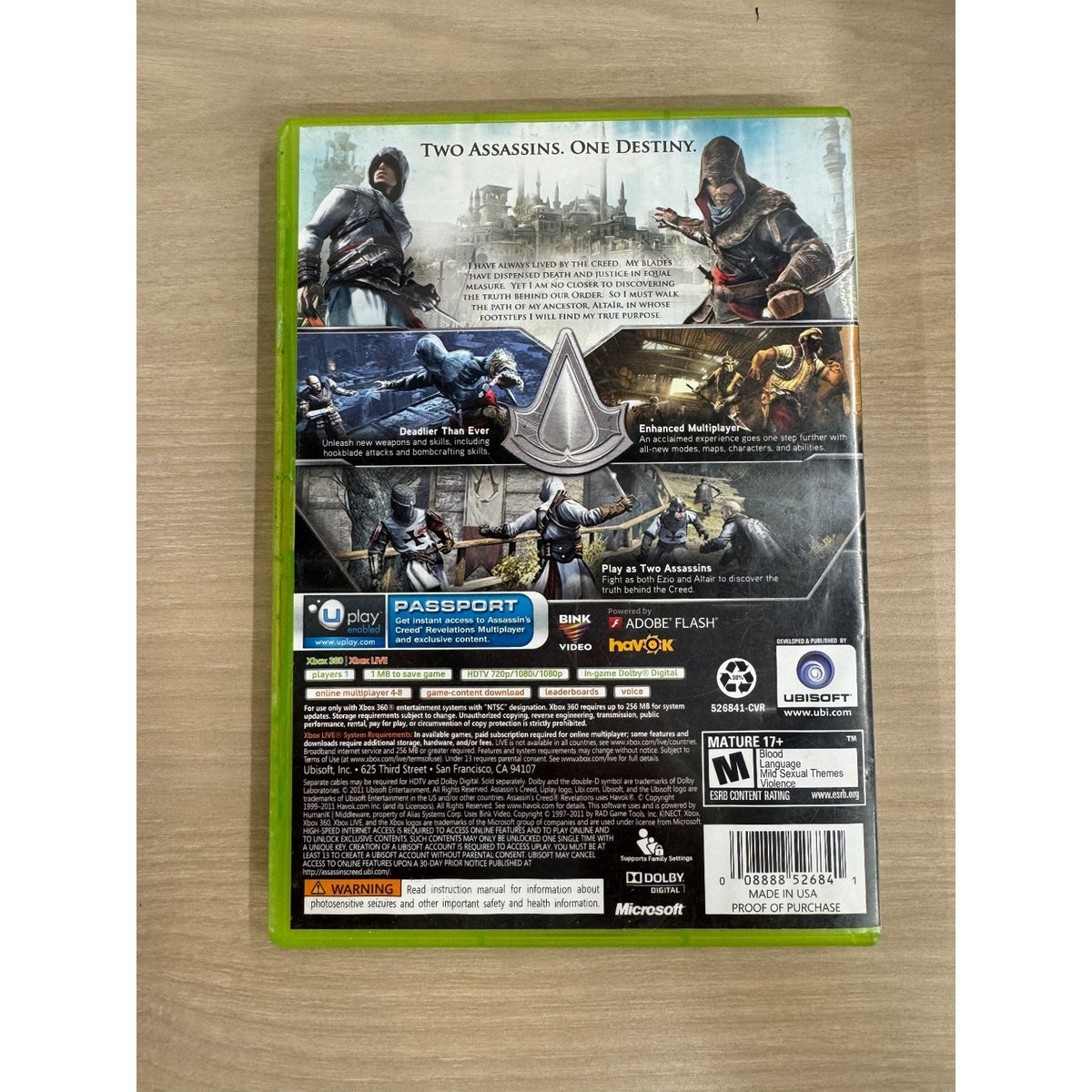 Assassin's Creed Revelations Xbox 360 Video Game Action Adventure