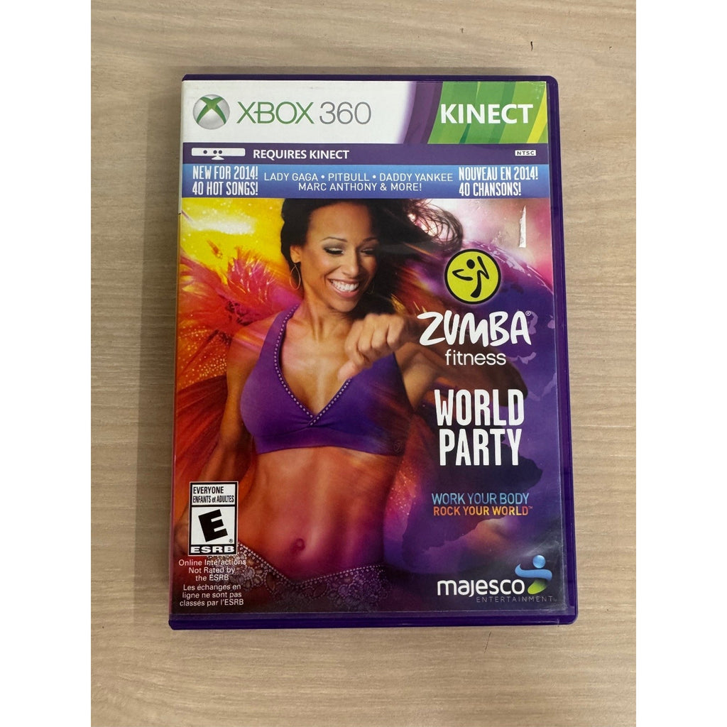 Zumba Fitness World Party Xbox 360 Video Game Kinect Fitness Dance 40 Songs