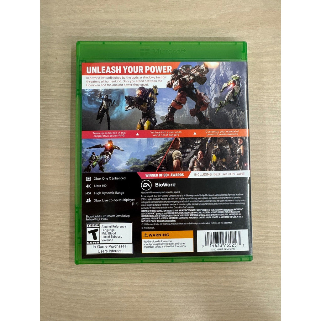 Anthem Xbox One Video Game 4K Ultra HD HDR Multiplayer Action RPG