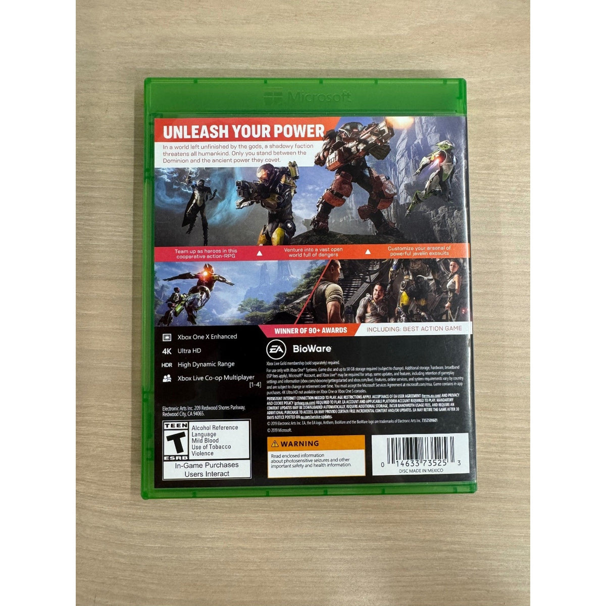 Anthem Xbox One Video Game 4K Ultra HD HDR Multiplayer Action RPG