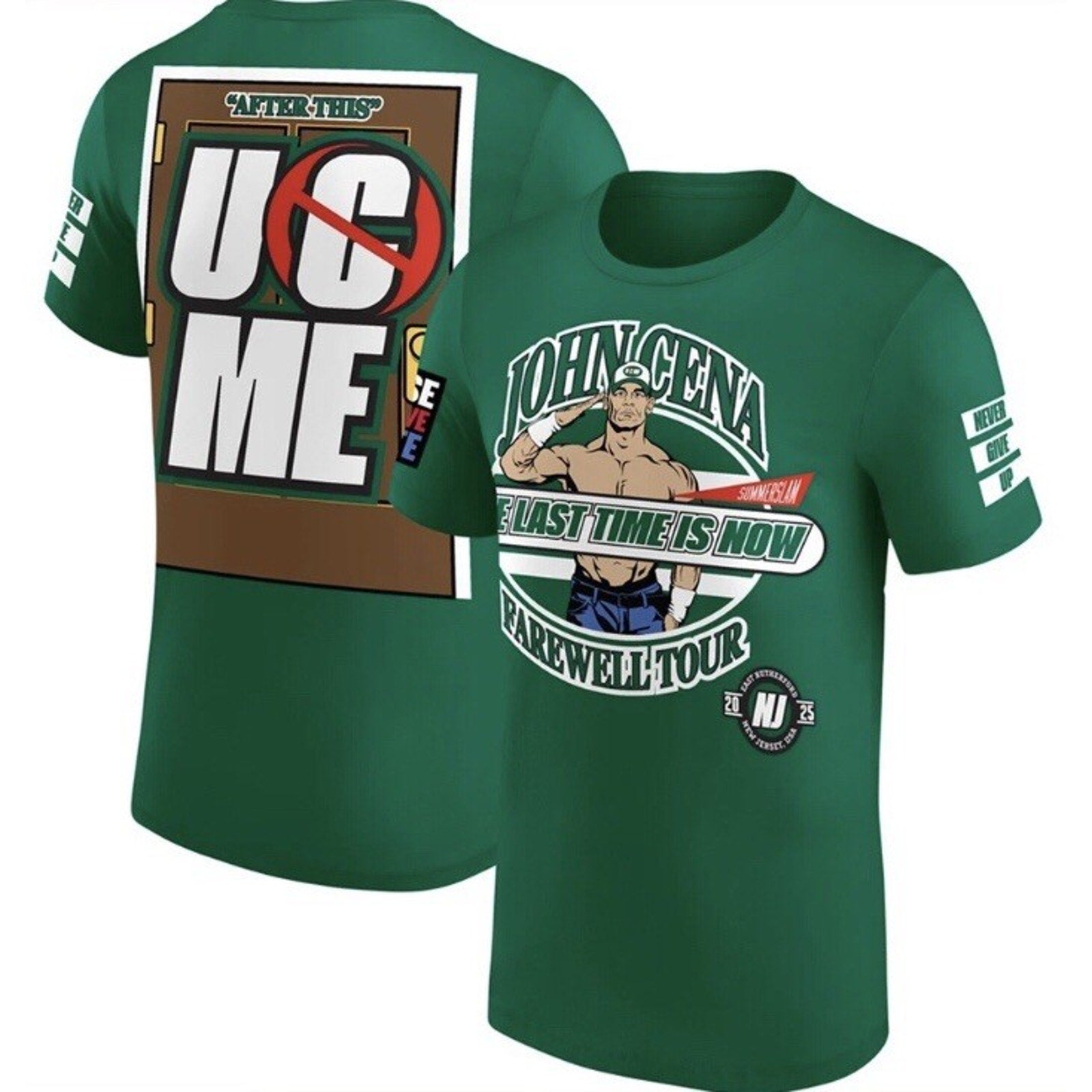 WWE John Cena Farewell Tour Summer Slam Green T-Shirt 2X Large