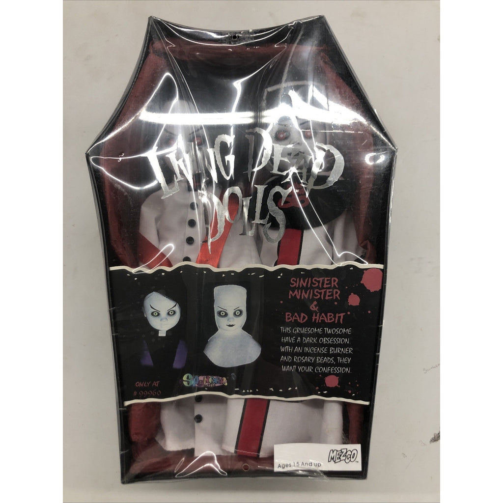 Mezco Living Dead Dolls Sinister Minister And Bad Habit White