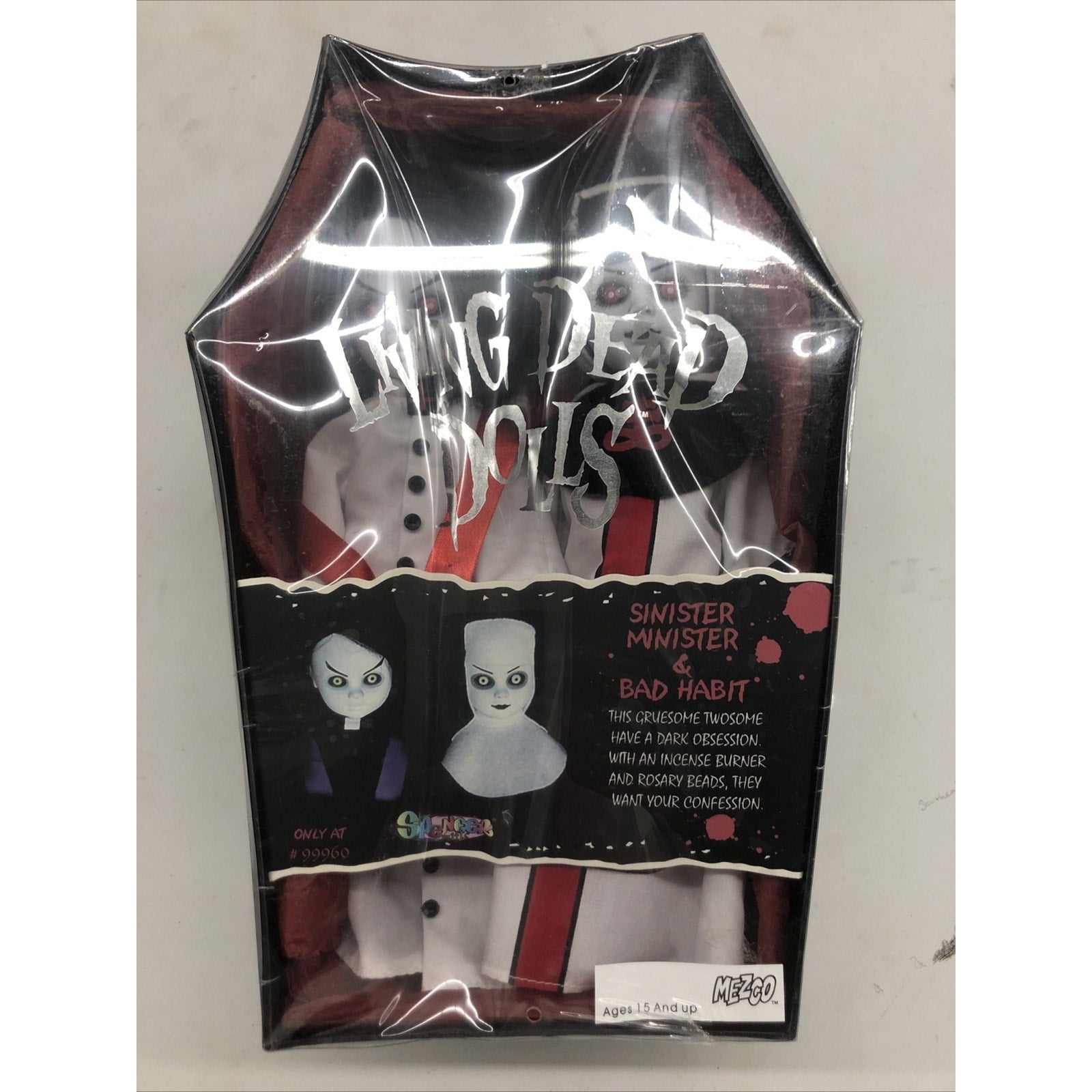 Mezco Living Dead Dolls Sinister Minister And Bad Habit White