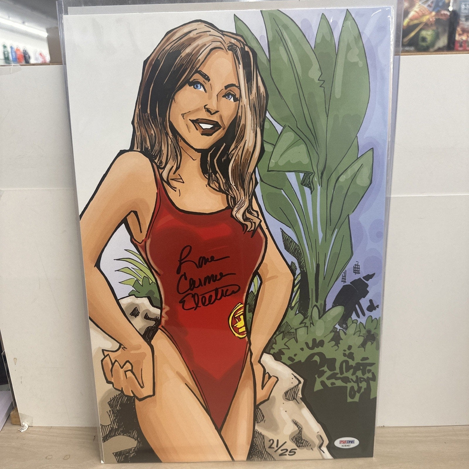 Carmen Electra Autograph Custom 11 X 17 PSA Certified