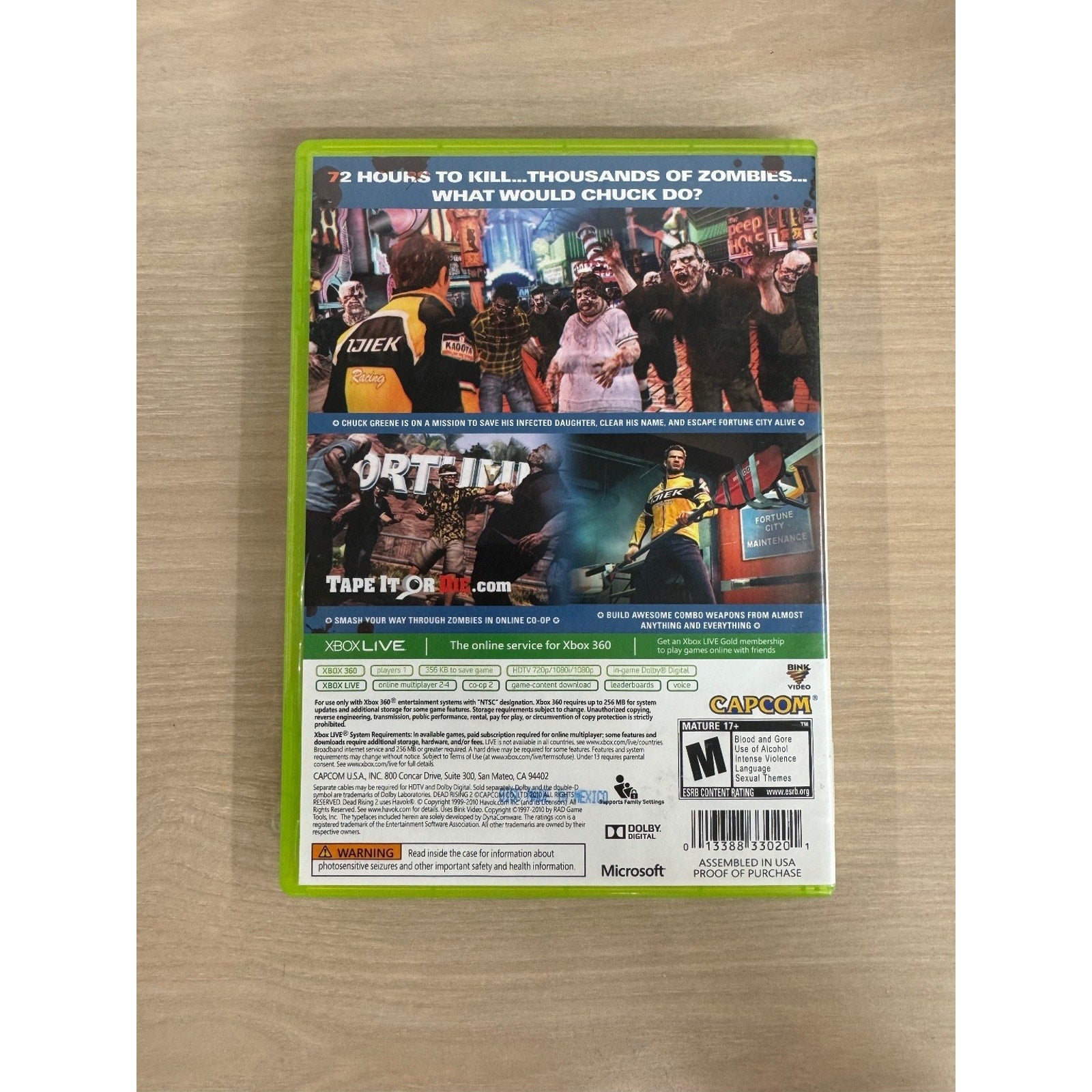 Dead Rising 2 Platinum Hits Xbox 360 Video Game Zombie Survival Horror Co-op