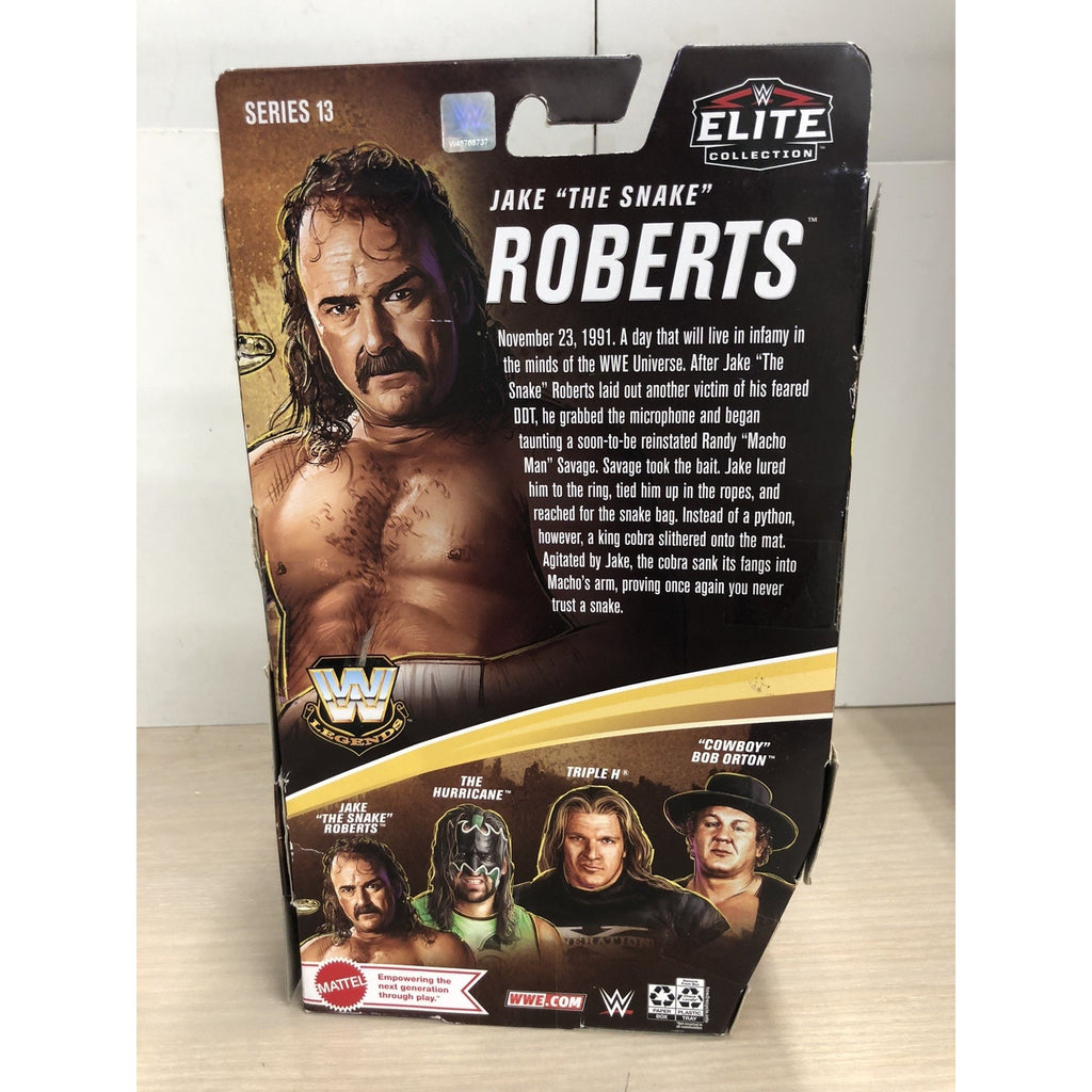 JAKE "THE SNAKE" ROBERTS Signed WWE Elite Legends Series 13 Autograph PSA COA