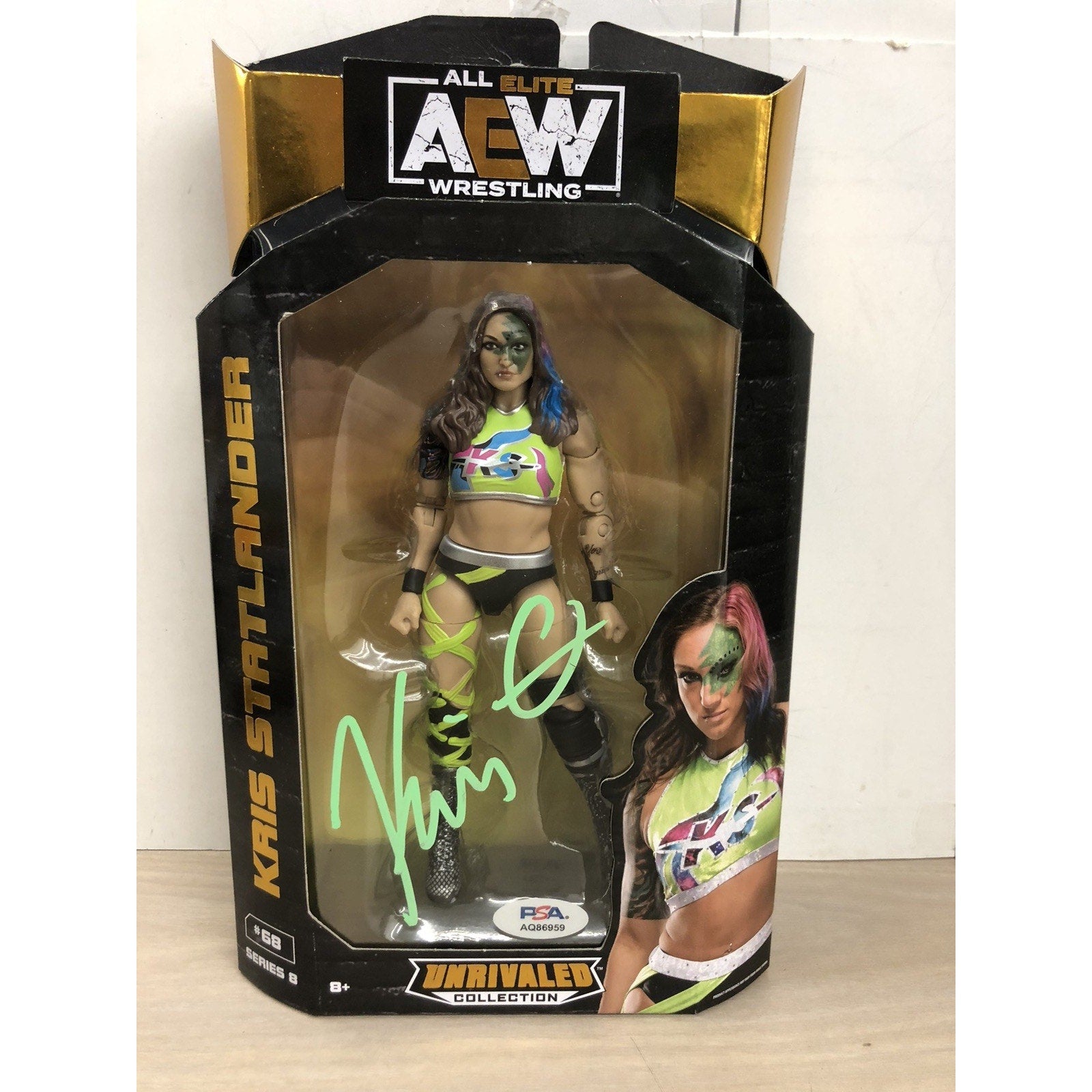 AEW Kris Statlander Signed Autograph All Elite Unrivaled GREEN INK W/PSA COA
