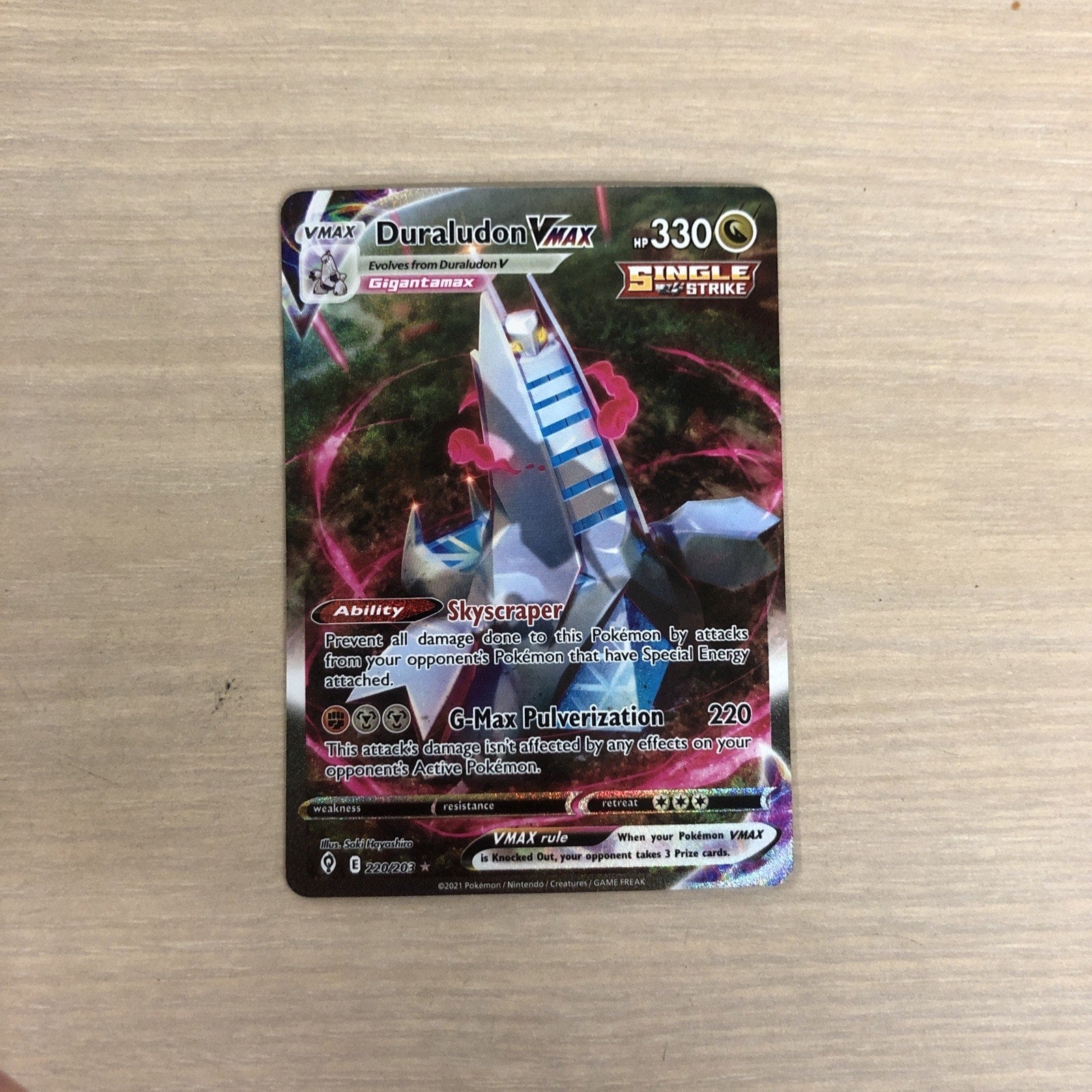 Duraludon VMAX (Alternate Art Secret) 220/203 SWSH07: Evolving Skies Holo