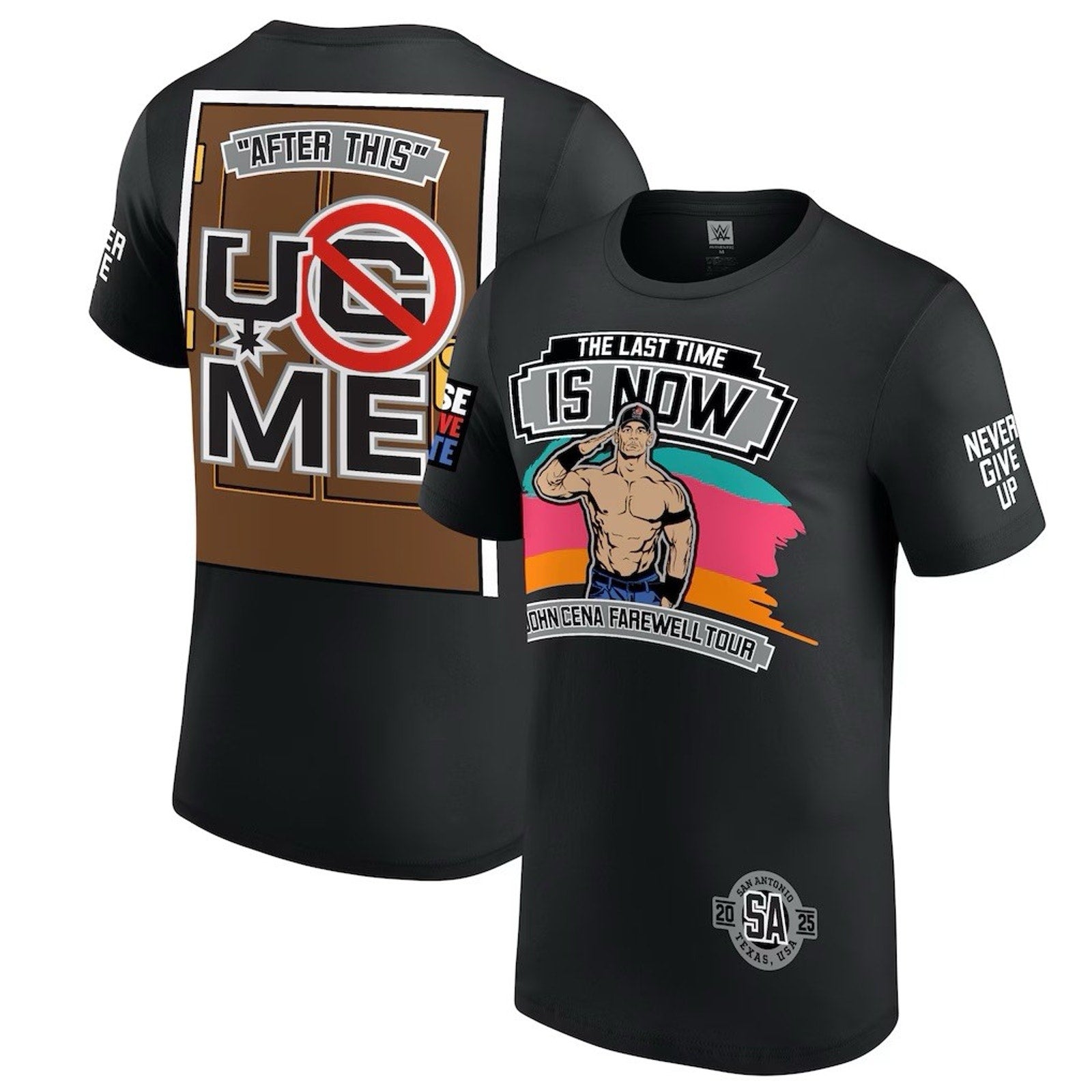 WWE John Cena Farewell Tour 2025 San Antonio Black T-Shirt 2XL