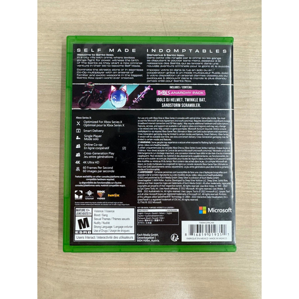 Saints Row Day One Edition Xbox Series X One Video Game Open World