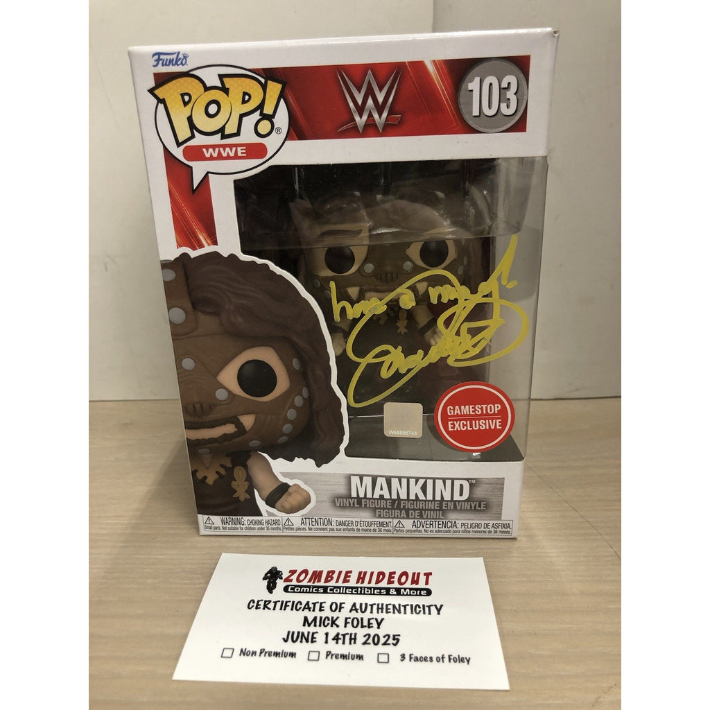 MANKIND Signed Funko Pop #103 W/ Inscription Autograph PSA CoA Mick Foley