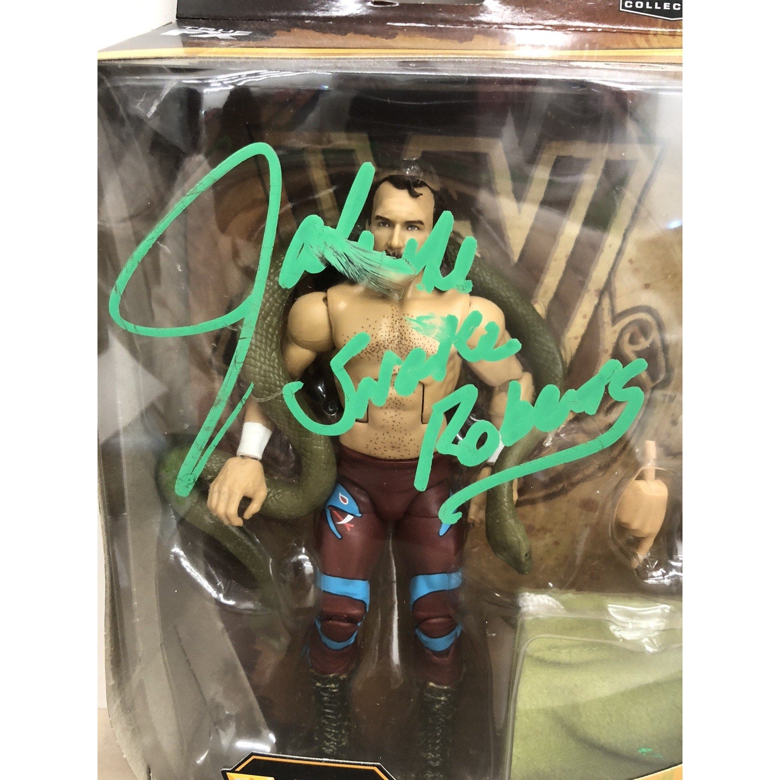 JAKE "THE SNAKE" ROBERTS Signed WWE Elite Legends Series 8 Autograph PSA COA