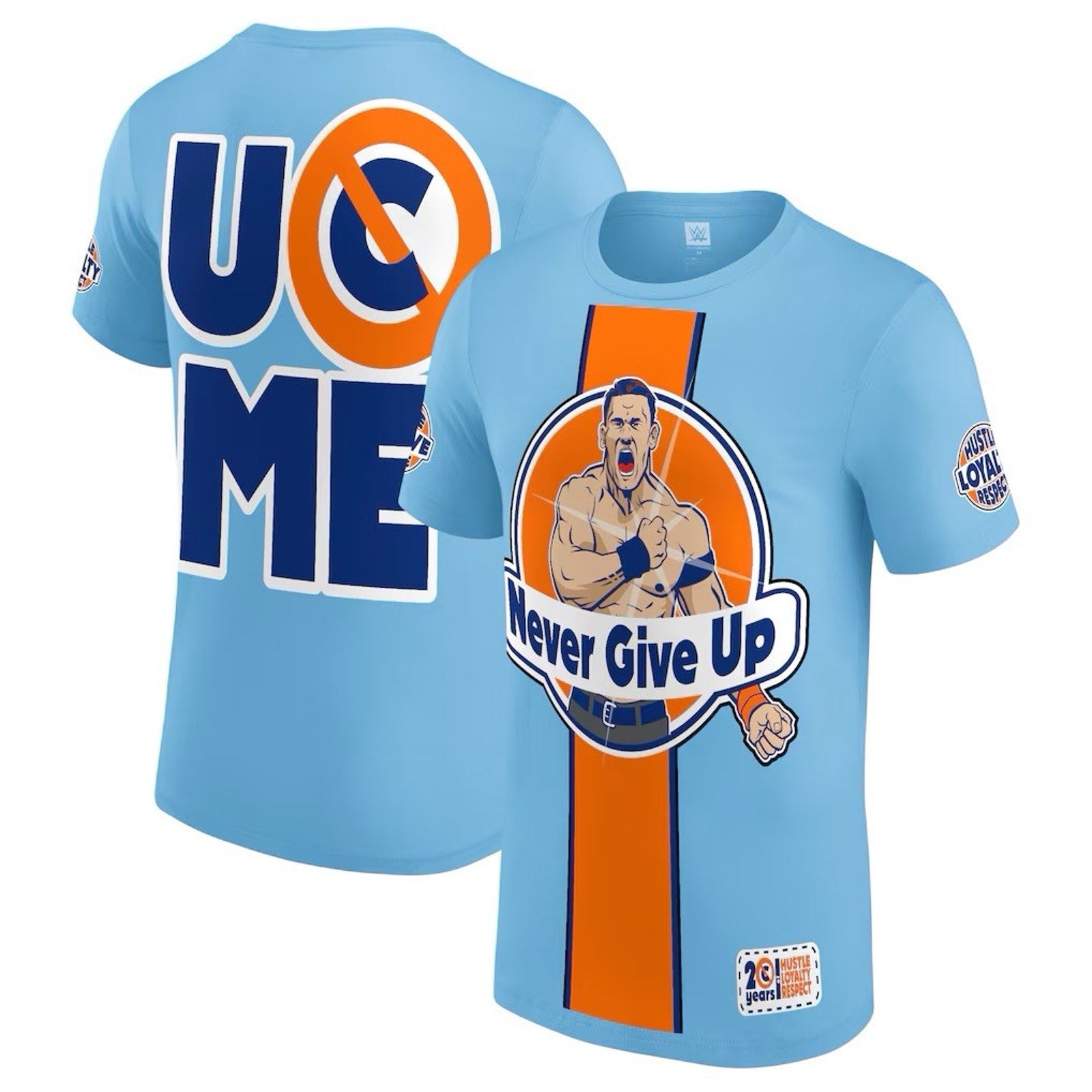 WWE John Cena Never Give Up Blue/Orange T-Shirt 2XL