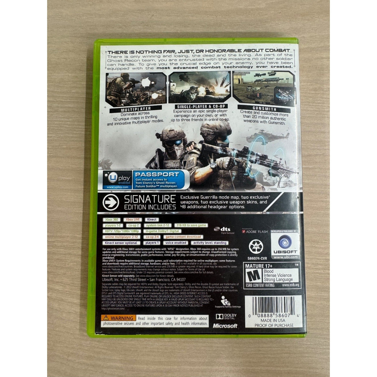 Tom Clancy's Ghost Recon Future Soldier Signature Edition Xbox 360 Video Game