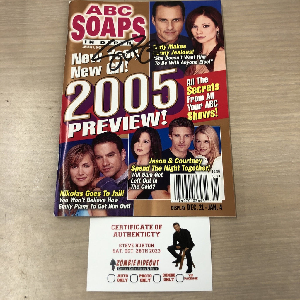 STEVE BURTON SIGNED ABC Soaps in Depth Jan 4, 2005 General Hospital AUTO CoA