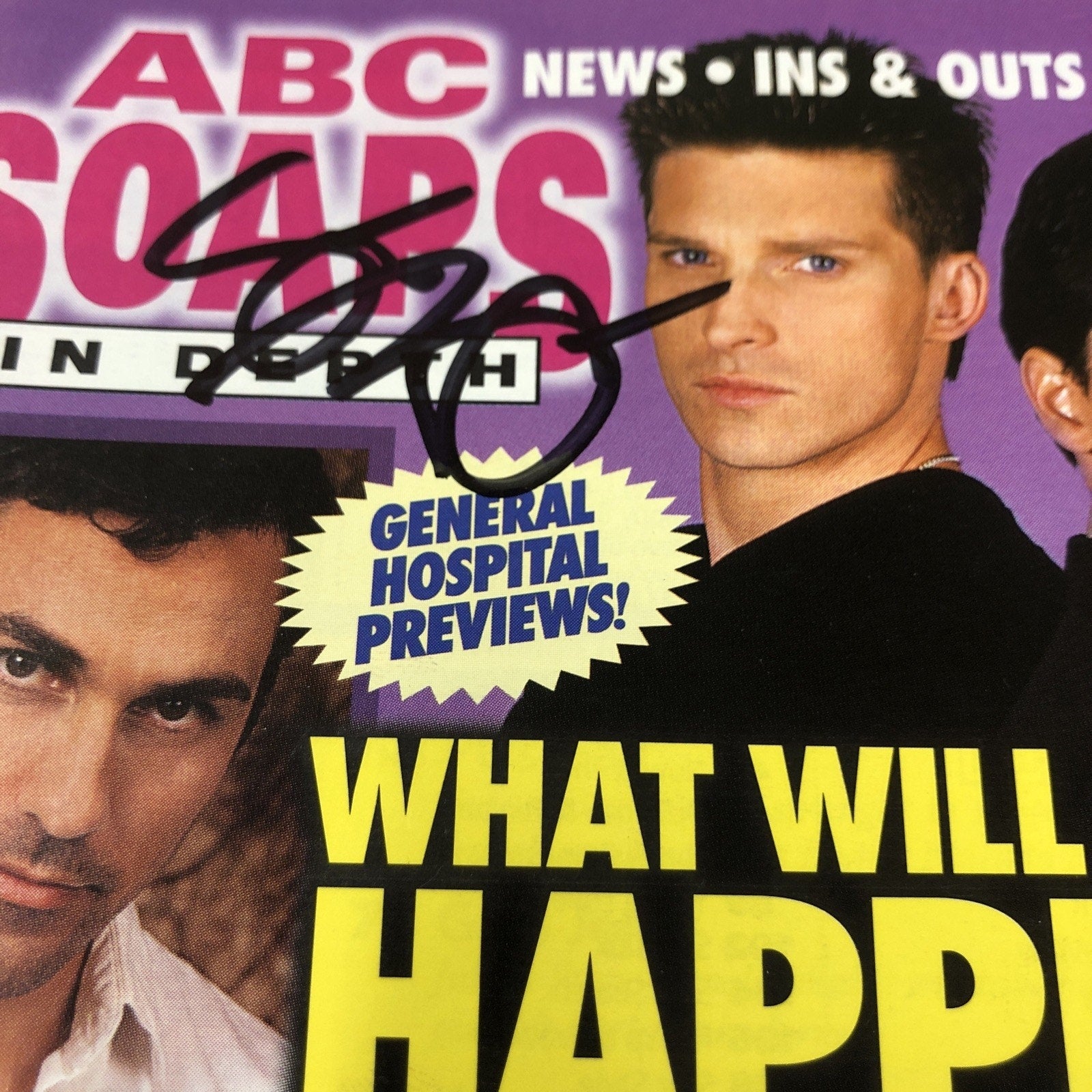 STEVE BURTON SIGNED ABC Soaps in Depth March 30, 1999 General Hospital AUTO CoA