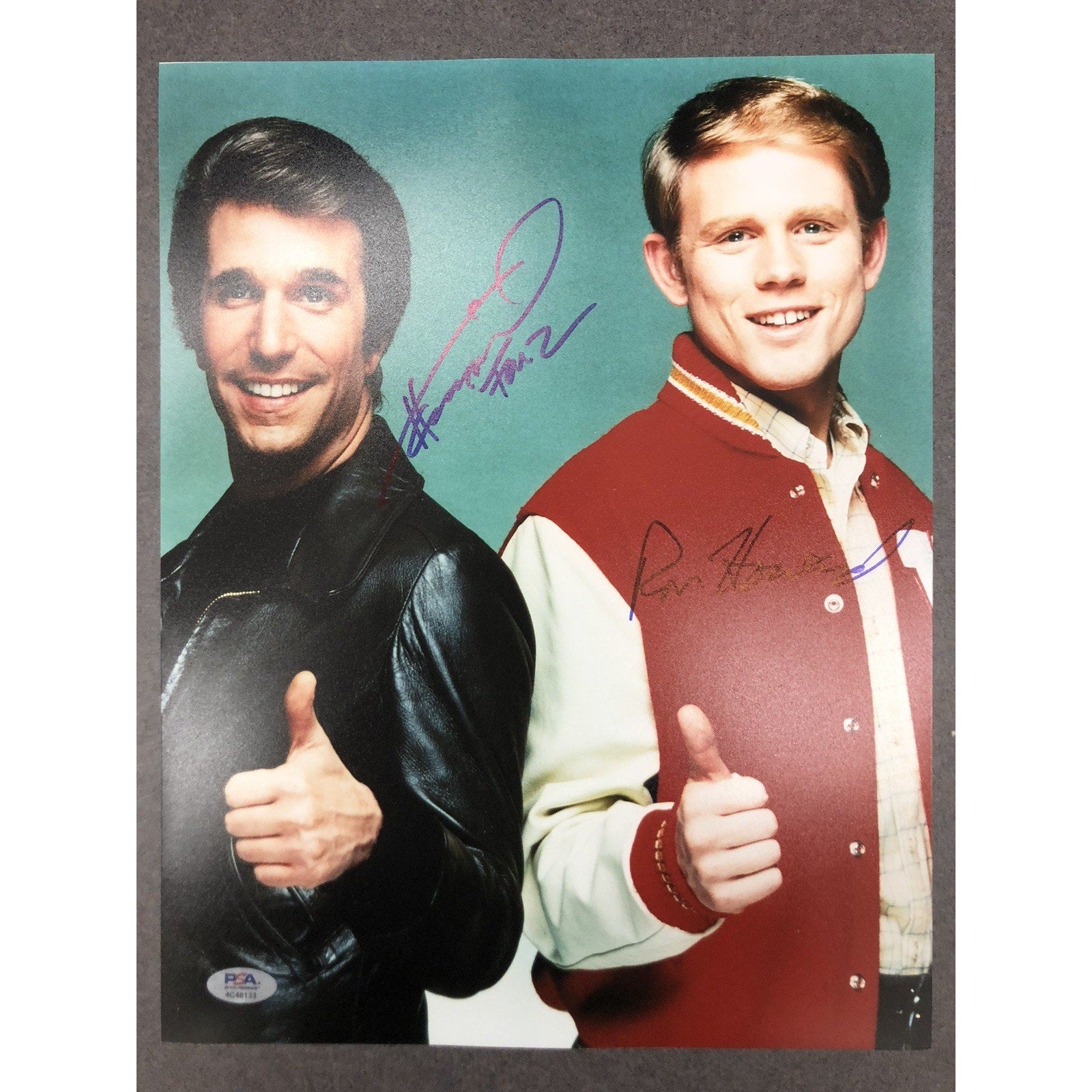 Henry Winkler & Ron Howard Happy Days Fonzie & Richie signed 11X14 PSA Autograph