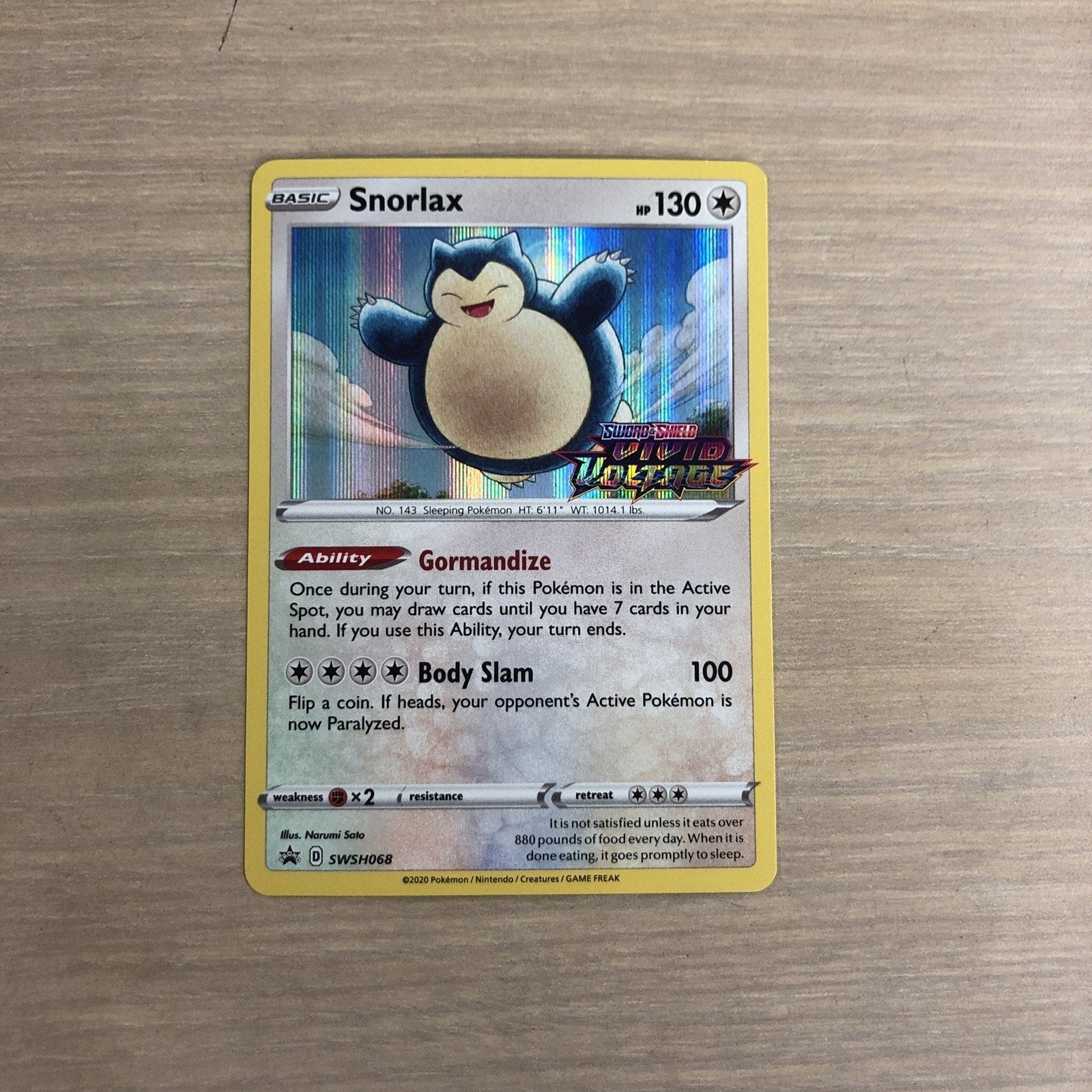 Snorlax - (Prerelease) SWSH068 SWSH: Sword & Shield Promo Cards Holo