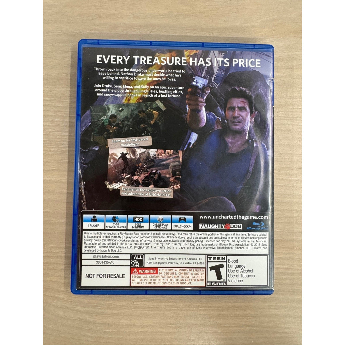 UNCHARTED 4 A Thief's End PS4 PlayStation 4 Video Game Action Adventure