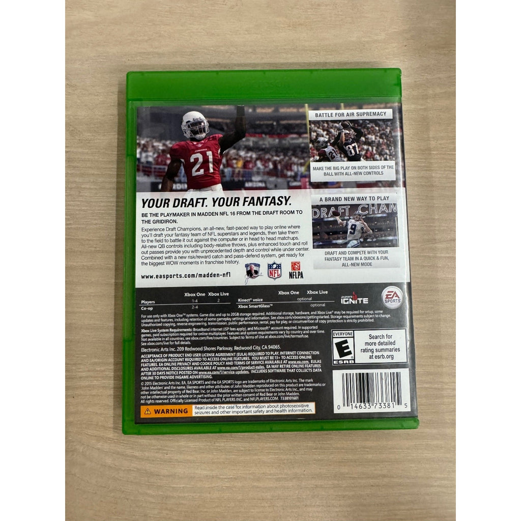 Madden NFL 16 Xbox One Video Game Sports Football Multiplayer