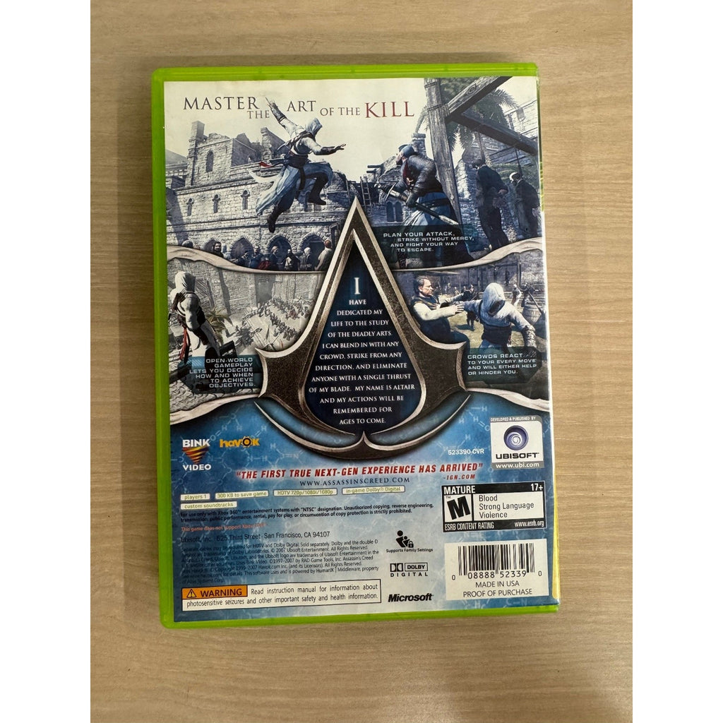Assassin's Creed Standard Edition Xbox 360 Video Game Action Stealth