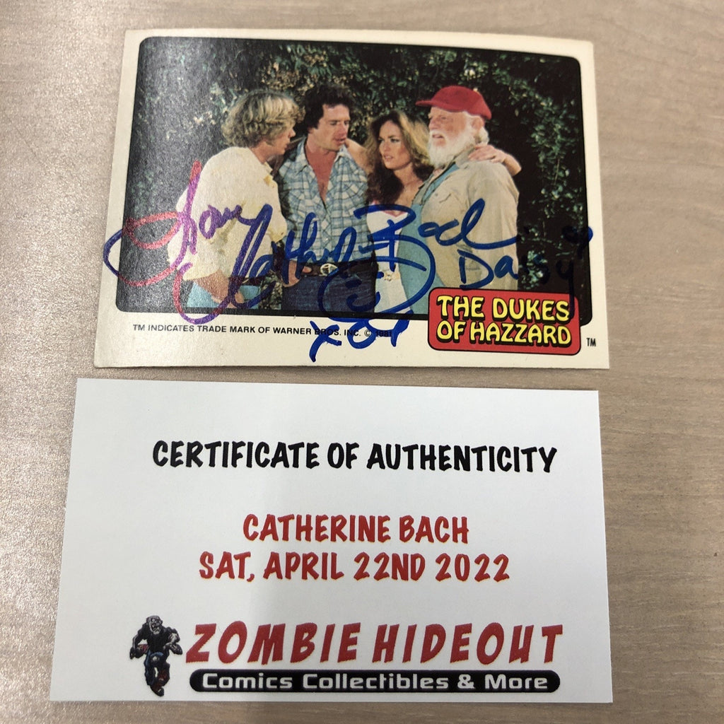1981 The Dukes of Hazzard 'Daisy' Card SIGNED Catherine Bach! Zombie Hideout COA