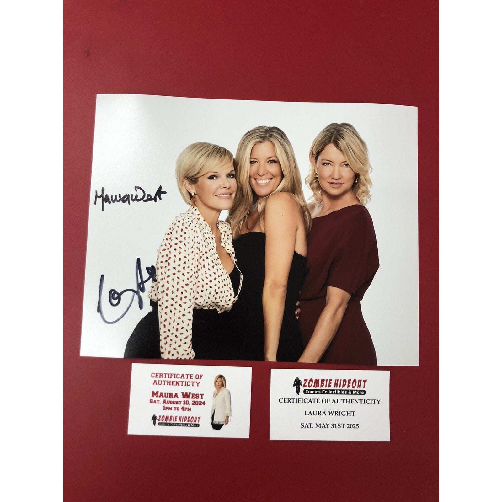 LAURA WRIGHT & MAURA WEST Carly & Ava General Hospital Dual Signed 8x10 COA