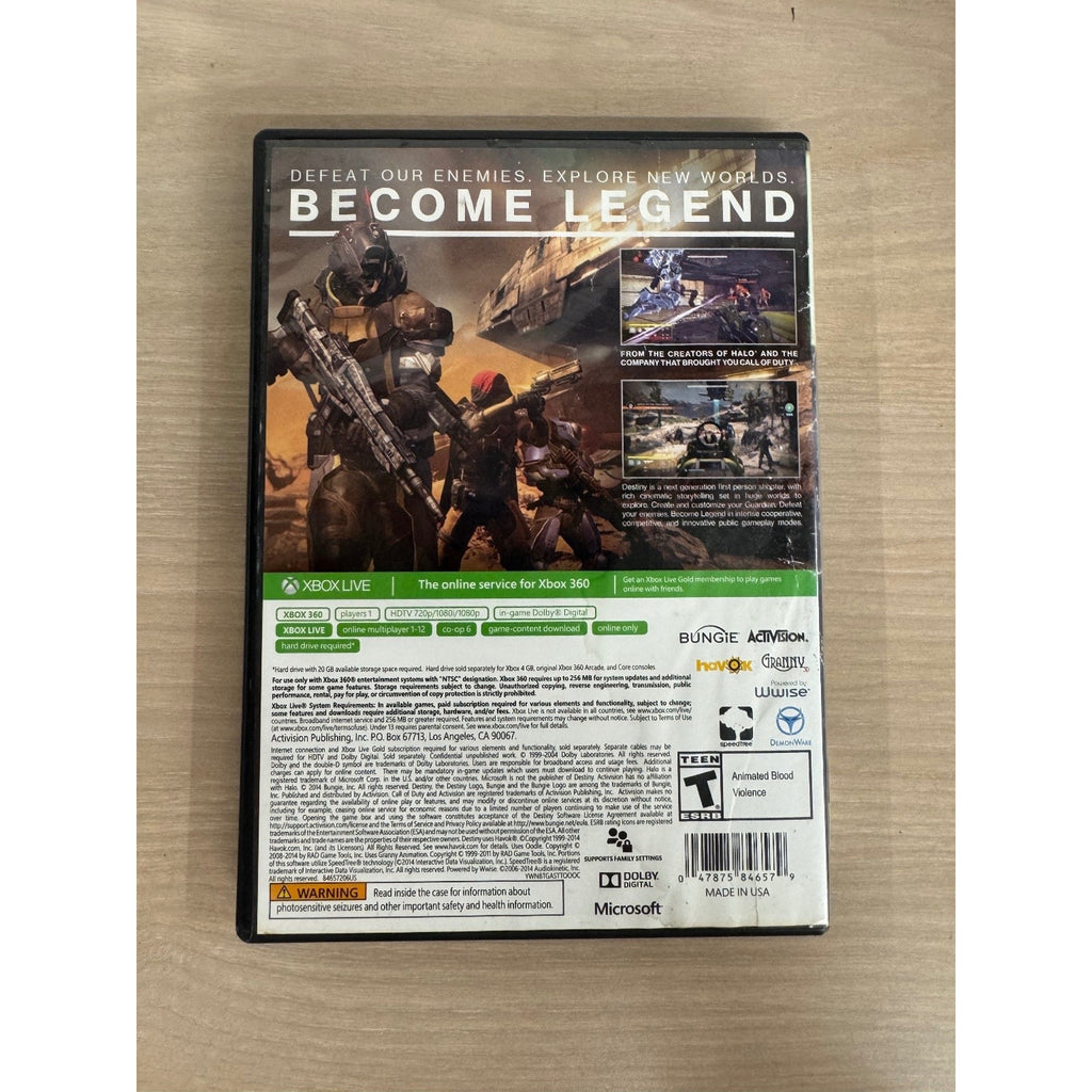 Destiny Xbox 360 Video Game FPS Sci-Fi Multiplayer Online