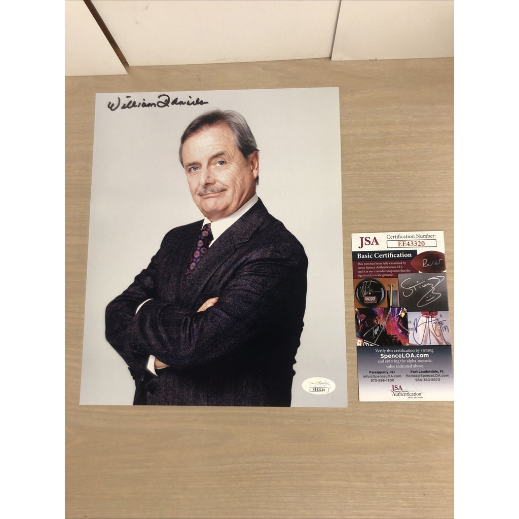 WILLIAM DANIELS SIGNED 8X10 PHOTO KITT & MR. FEENY AUTOGRAPH JSA CoA