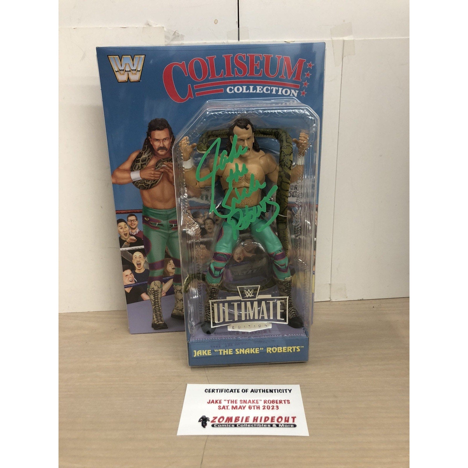 WWE Ultimate Coliseum Collec Rick Rude Jake Snake Roberts Signed Autograph PSA