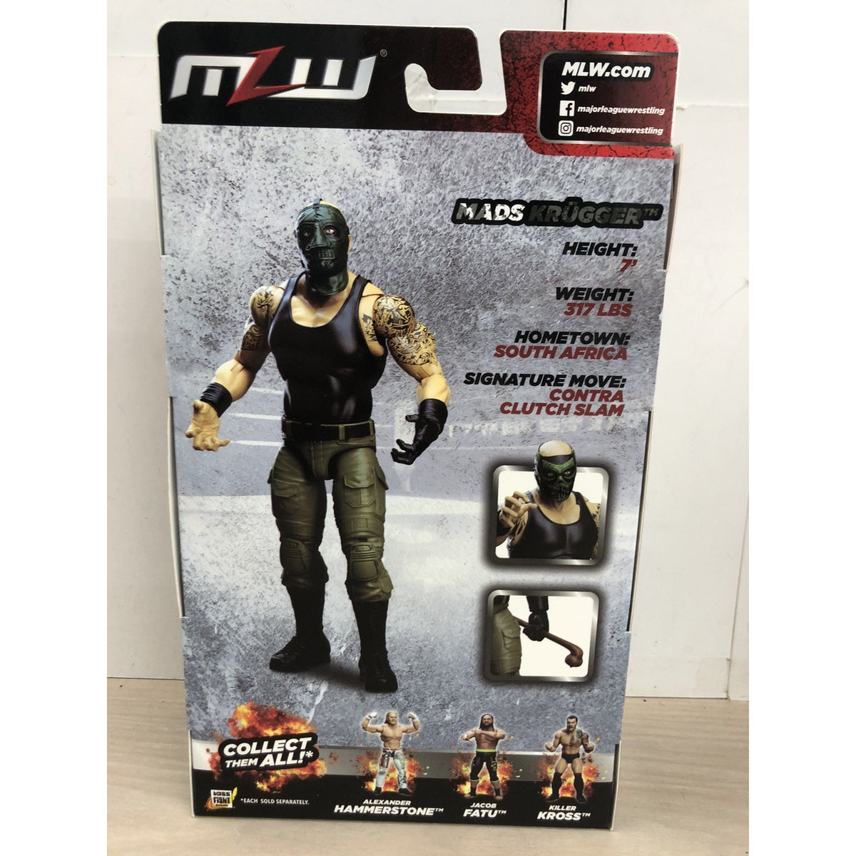 Major League Wrestling Mads KRULE Krugger Figure MLW Boss Fight SIGNED NO COA