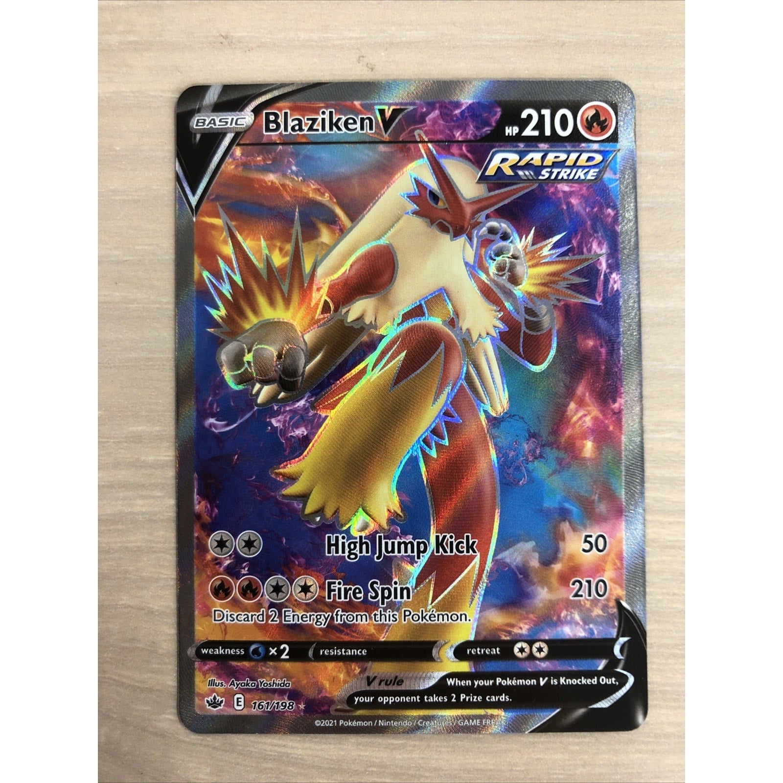 Blaziken V (Full Art) 161/198 Swsh06: Sword & Shield - Chilling Reign Holo