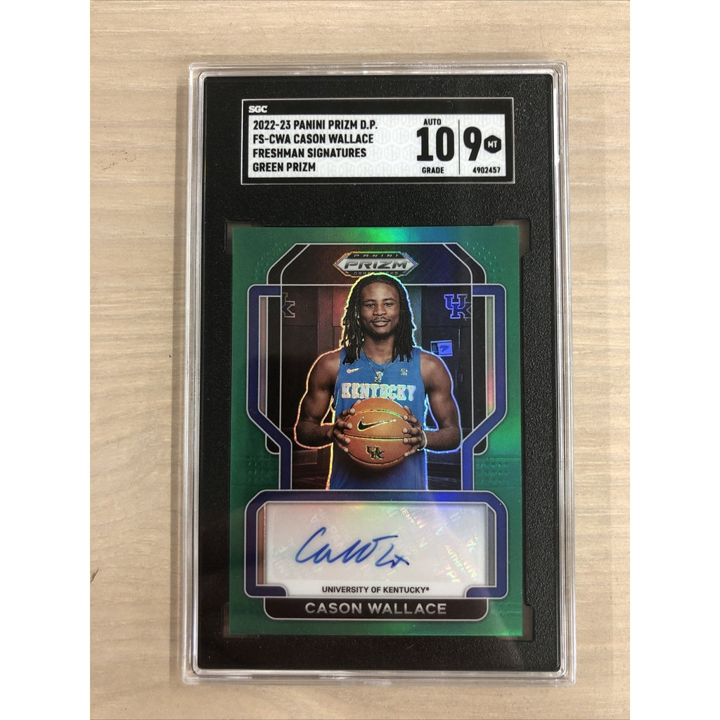 2022-23 Panini Prizm Draft Picks Cason Wallace Freshman Signatures Green Prizm