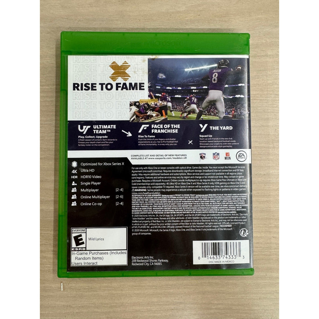 Madden NFL 21 Deluxe Edition Xbox One Series X Video Game 4K HDR Football