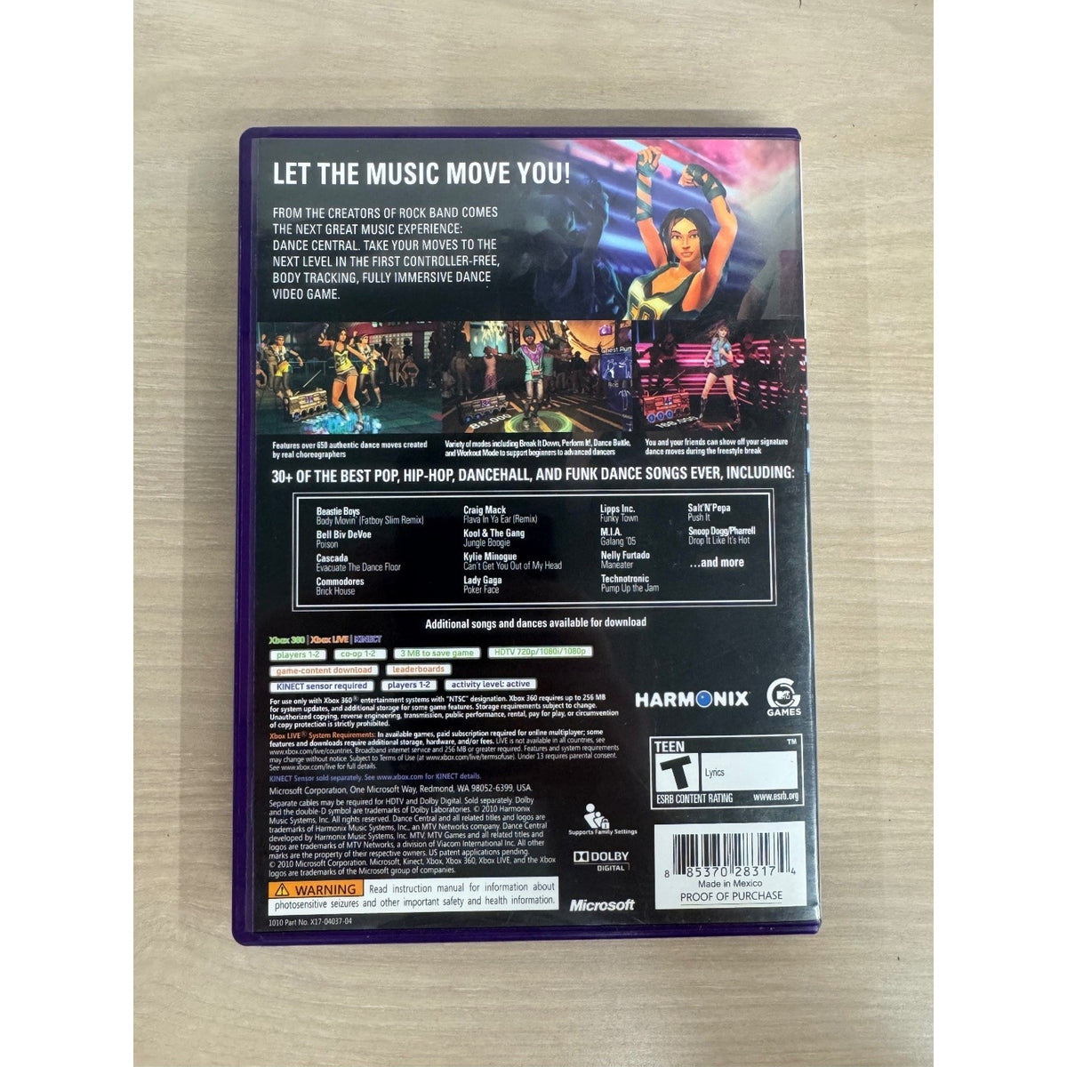 Dance Central Xbox 360 Video Game Kinect Required Multiplayer