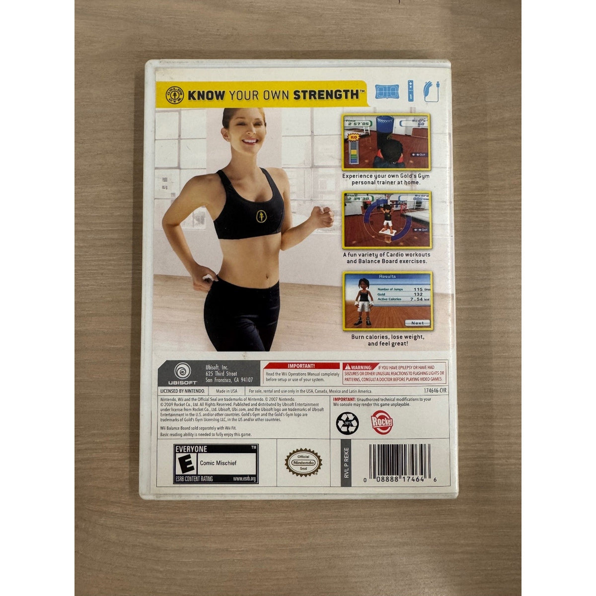 Gold's Gym Cardio Workout Wii Video Game Balance Board Compatible Fitness