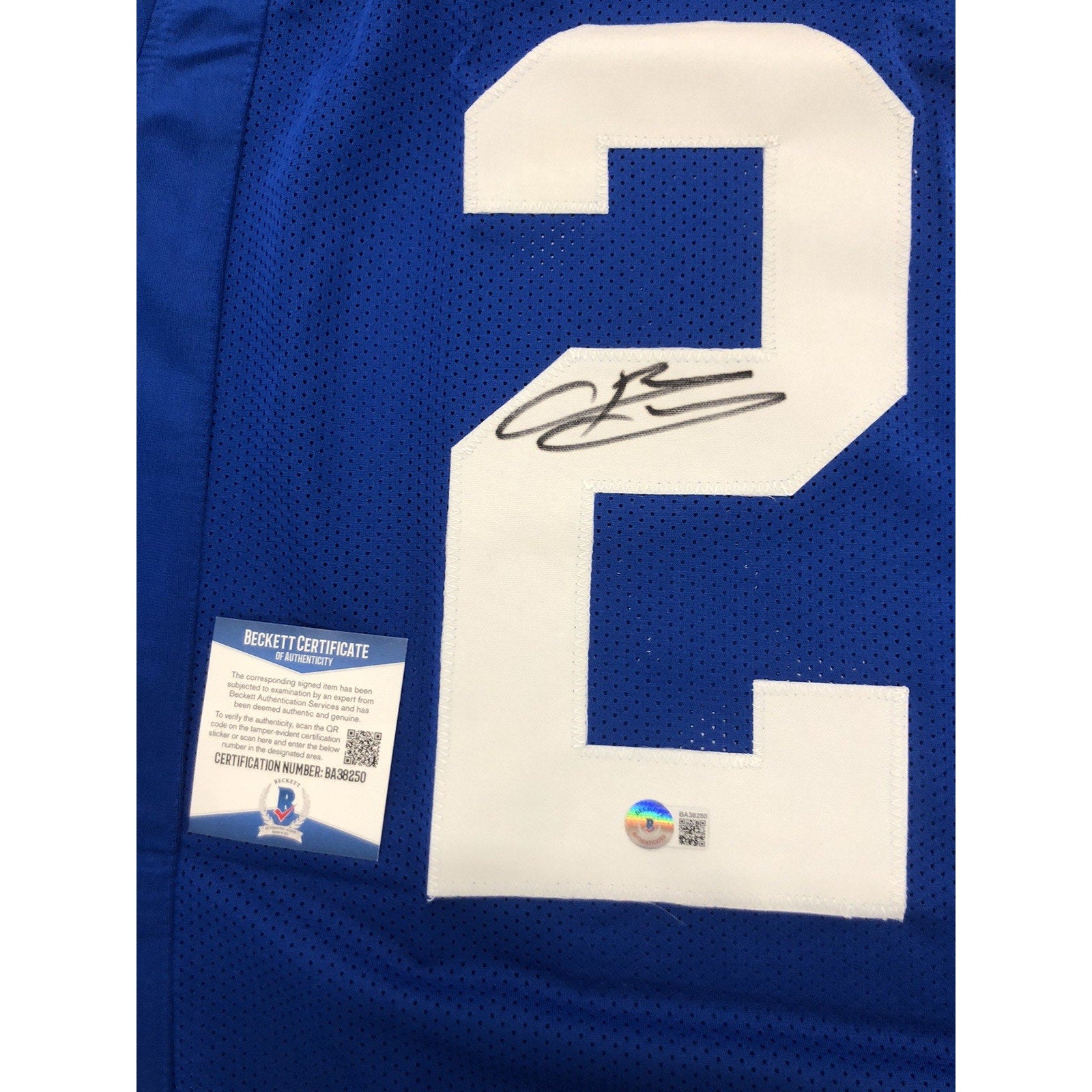 Brandon Jacobs Signed Jersey Autograph Beckett COA Giants