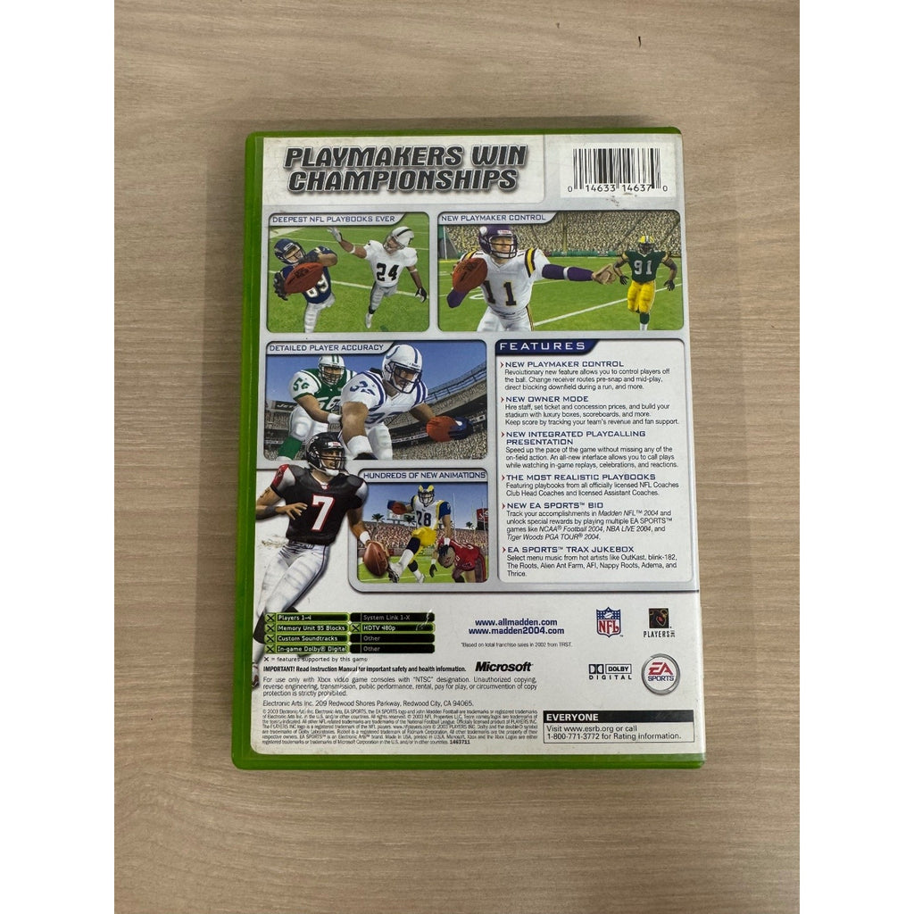 Madden NFL 2004 Xbox Video Game Football EA Sports Michael Vick